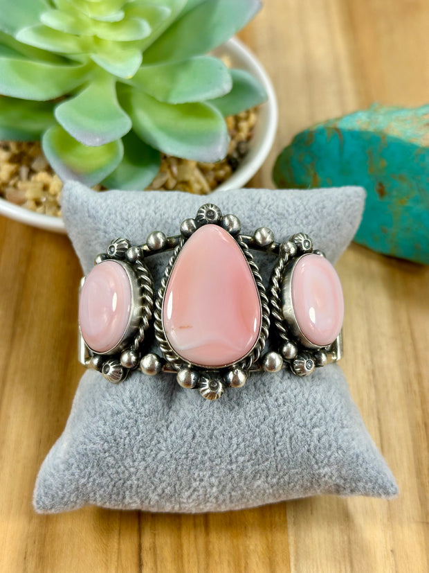 Pink Conch Sterling Cuff