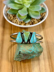 Sonoran Turquoise Triangles & Sterling Silver Cuff