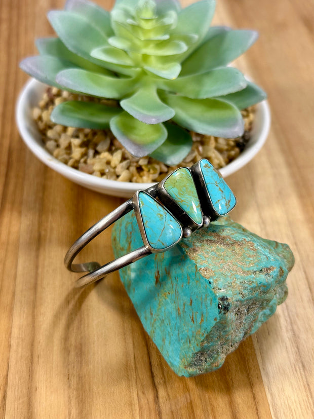 Sonoran Turquoise Triangles & Sterling Silver Cuff