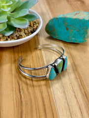 Sonoran Turquoise Triangles & Sterling Silver Cuff