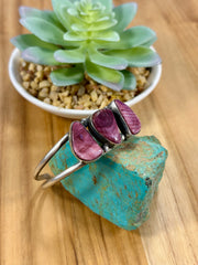 3 Stone Purple Spiny Sterling Cuff