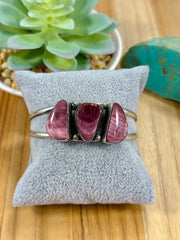 3 Stone Purple Spiny Sterling Cuff