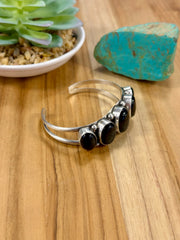 Oval Black Onyx & Sterling Silver Cuff