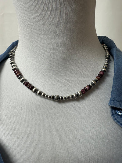 Purple Spiny & Pearl Necklace