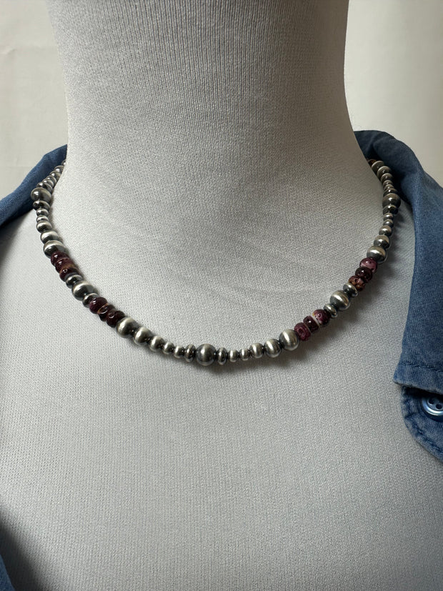 Purple Spiny & Pearl Necklace