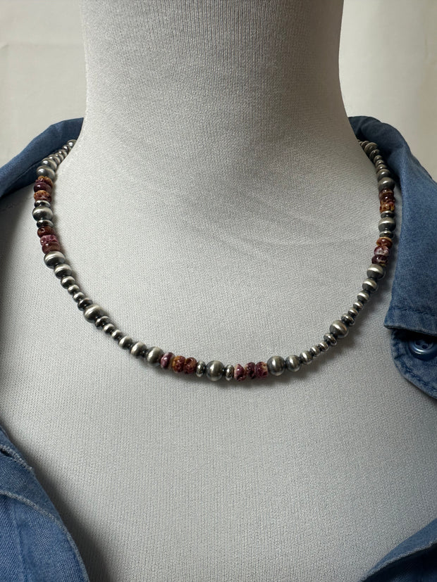 Purple Spiny & Pearl Necklace