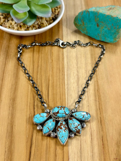 Number 8 Cluster Pendant Necklace