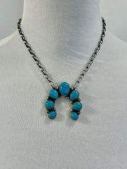 Kingman Turquoise Naja Pendant Necklace