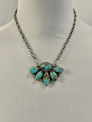 Number 8 Cluster Pendant Necklace