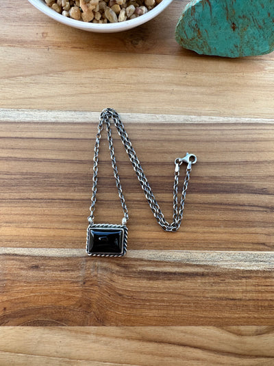 Black Onyx Square Necklace