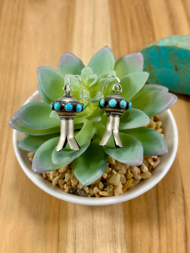 Kingman & Orange Spiny Sterling Blossom Earrings