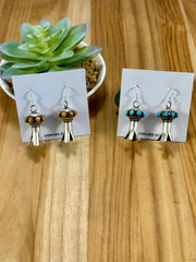 Kingman & Orange Spiny Sterling Blossom Earrings