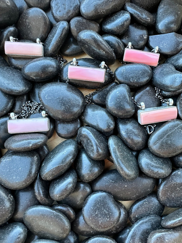 Pink Conch Bar Necklace