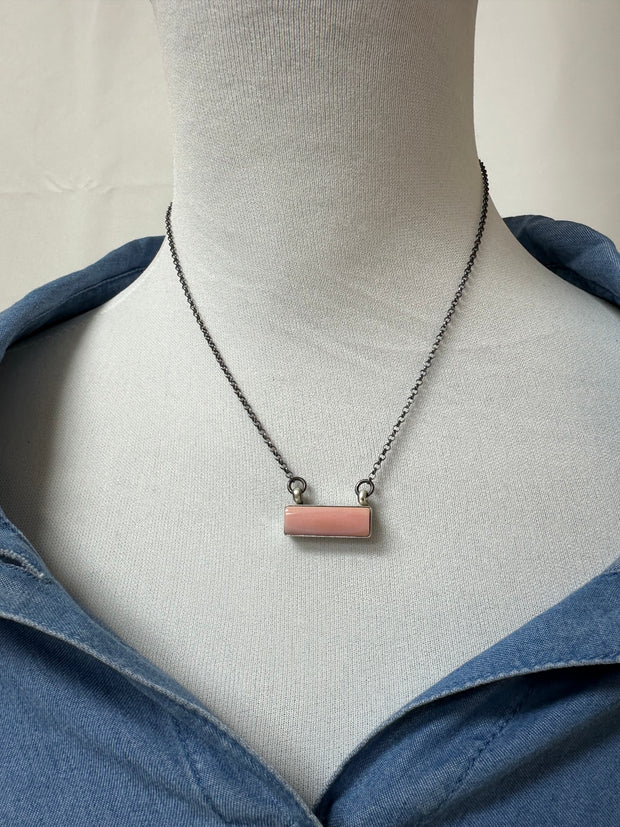 Pink Conch Bar Necklace