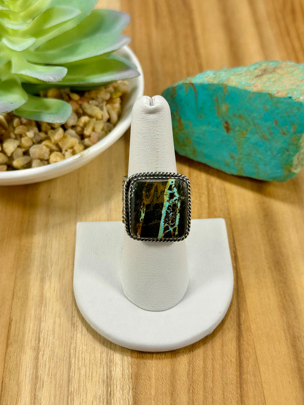 Black Jack Square Sterling Silver Ring