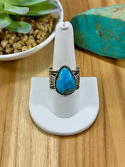 Kingman Turquoise Tear Drop Ring