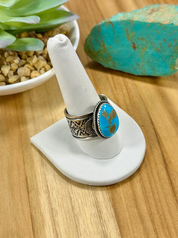 Kingman Turquoise Tear Drop Ring