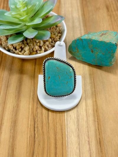 Kingman Turquoise Single Stone Sterling Ring