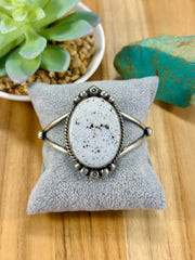 White Buffalo & Sterling Silver Cuff