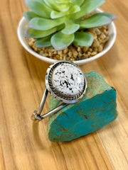 White Buffalo Sterling Silver Cuff Bracelet