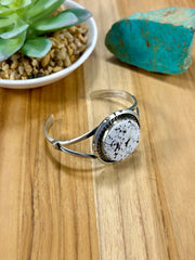 White Buffalo Sterling Silver Cuff Bracelet