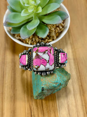 Square Cotton Candy & Sterling Silver Cuff