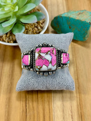 Square Cotton Candy & Sterling Silver Cuff