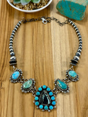 Black Jack & Royston Cluster Chocker Necklace