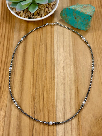 Fresh Water Pearl & Sterling Silver Pearl Necklace