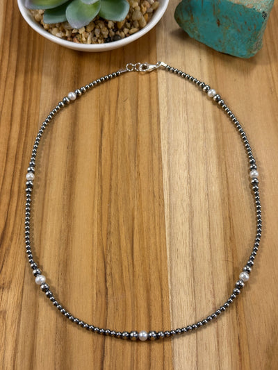 Fresh Water Pearl & Sterling Silver Pearl Necklace