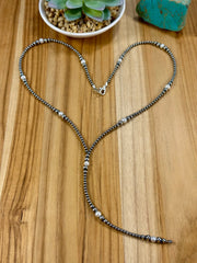 Fresh Water Pearl & Sterling Silver Pearl Y - Necklace