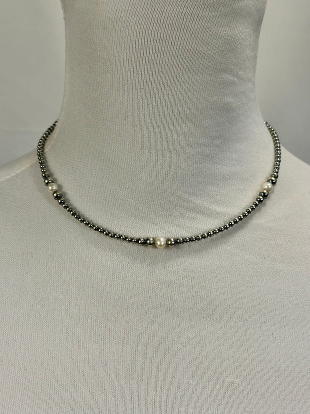 Fresh Water Pearl & Sterling Silver Pearl Necklace