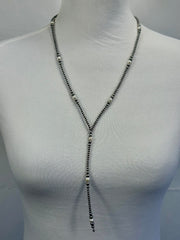 Fresh Water Pearl & Sterling Silver Pearl Y - Necklace