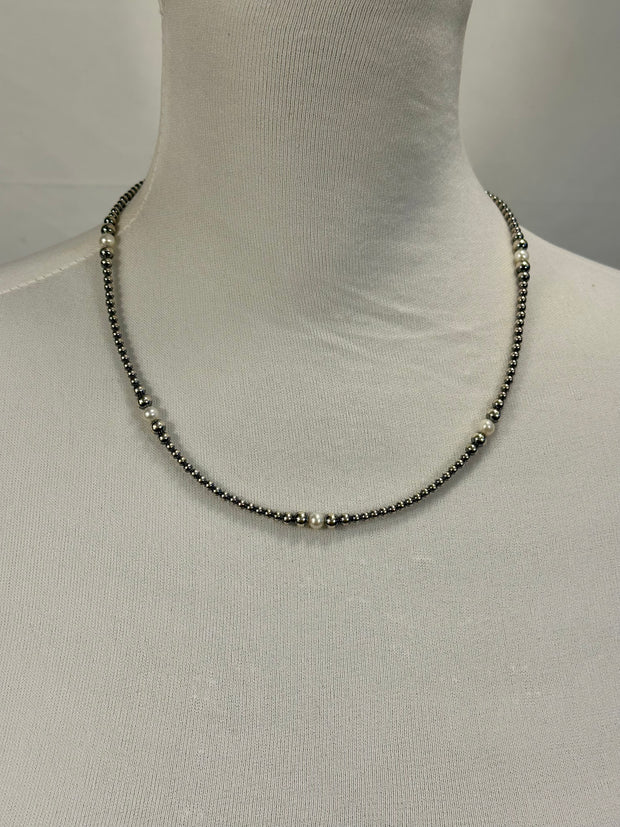 Fresh Water Pearl & Sterling Silver Pearl Necklace