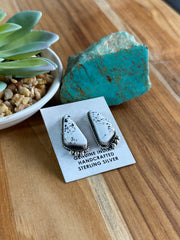 White Buffalo Stone Triangle Earring