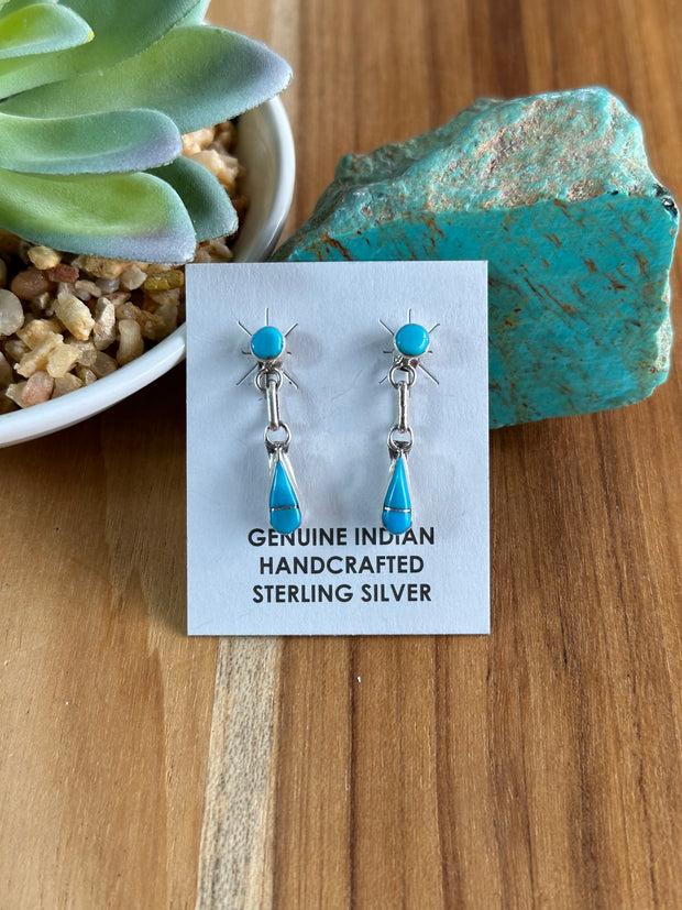 Kingman Turquoise Teardrop Earrings