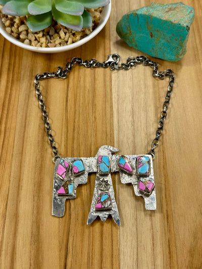 Cotton Candy Thunderbird Necklace
