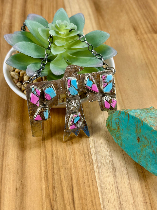 Cotton Candy Thunderbird Necklace