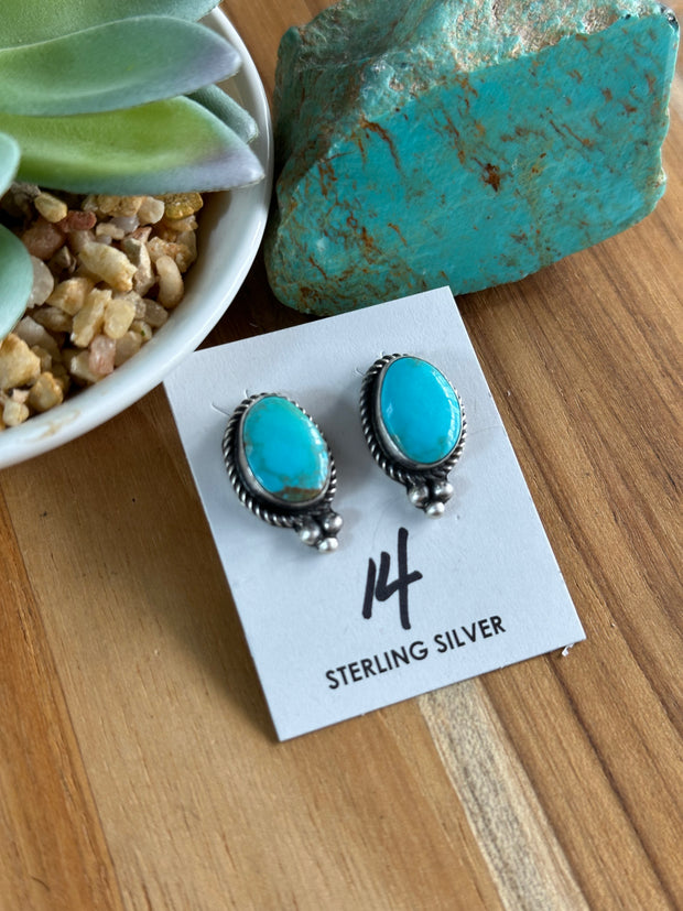 Kingman Turquoise Stone Earrings