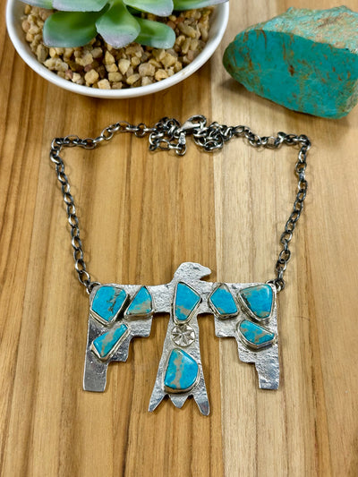 Kingman Turquoise Thunderbird Necklace