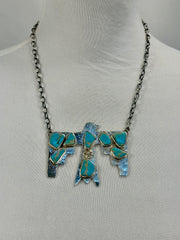 Kingman Turquoise Thunderbird Necklace
