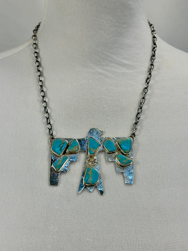 Kingman Turquoise Thunderbird Necklace