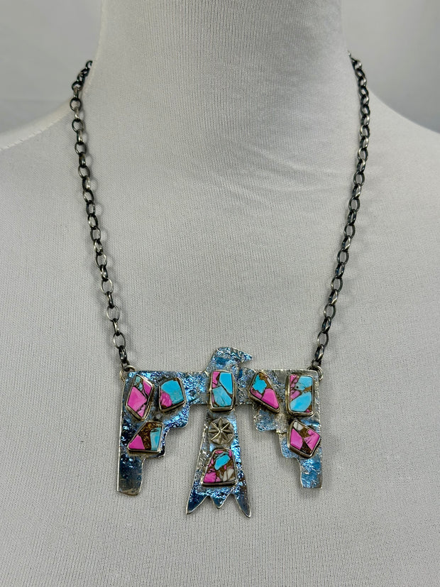 Cotton Candy Thunderbird Necklace