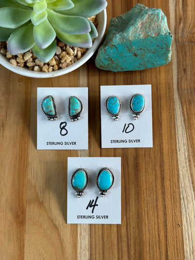 Kingman Turquoise Stone Earrings