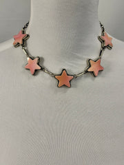 Pink Conch Sterling Silver Star Choker