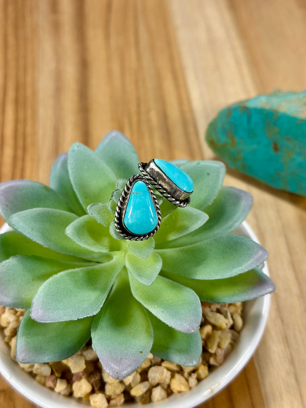 Kingman Turquoise Tear Drop Stud Earrings