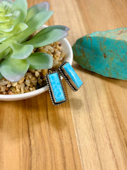 Kingman Turquoise Bar Stud Earrings