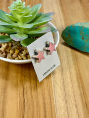 Pink Conch Star Stud Earrings