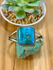 Kingman Compressed Turquoise Square Bracelet