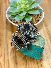 Black Jack 3 Stone Sterling Silver Cuff